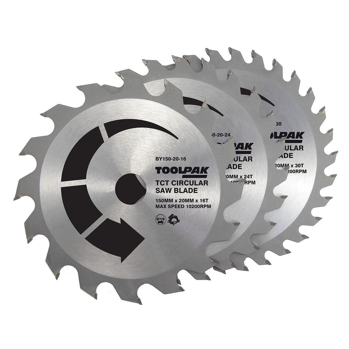 150mm x 20mm TCT Circular Saw Blades Pack of 3